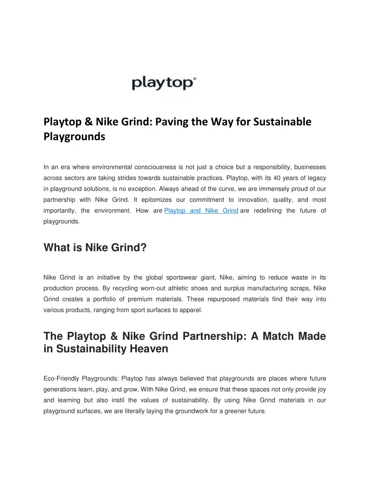 playtop nike grind paving the way for sustainable
