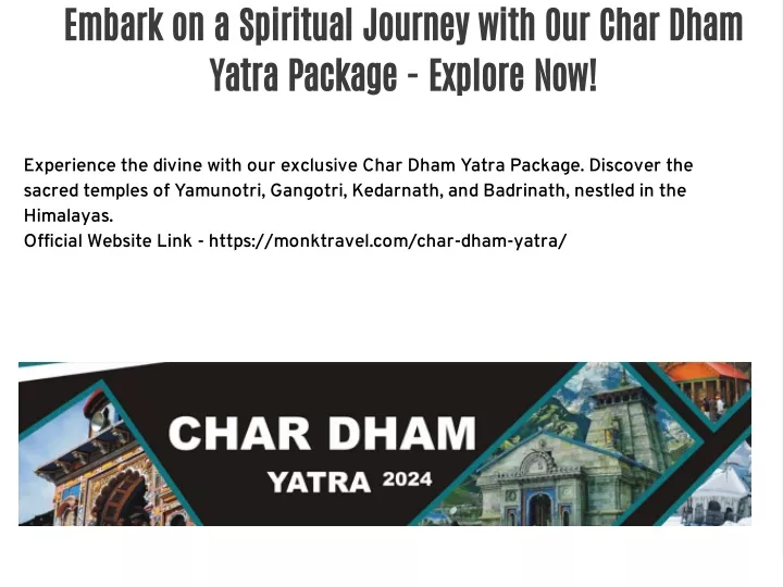 embark on a spiritual journey with our char dham