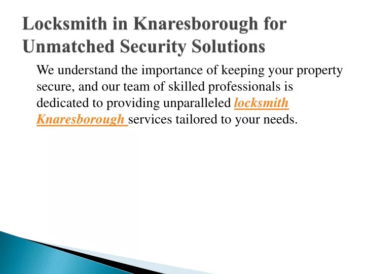 locksmith in knaresborough for unmatched security solutions