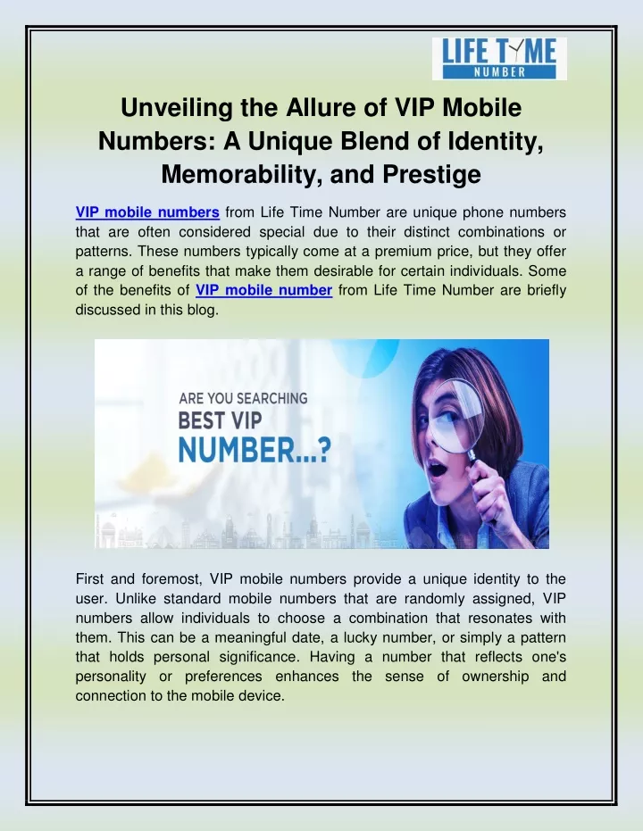 unveiling the allure of vip mobile numbers