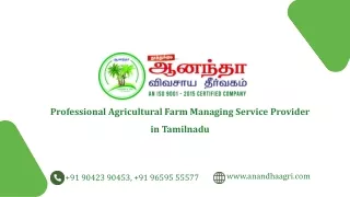 Professional Agricultural Farm Managing Service Provider in Tamilnadu