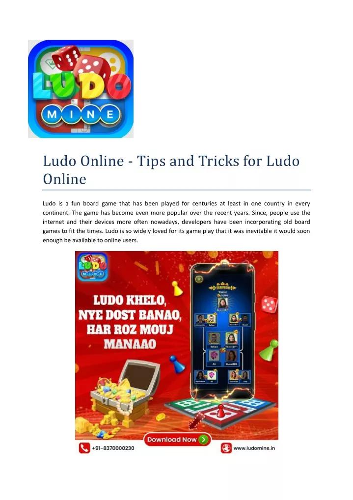 ludo online tips and tricks for ludo online