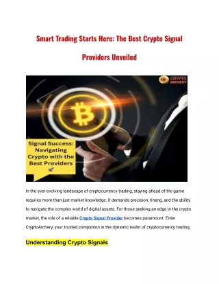 Master Crypto Trades : Explore the Best Crypto Trading Signals