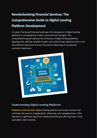 Digital Lending Platform Development
