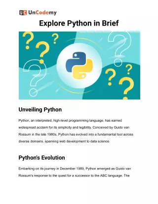 Explore Python in Brief