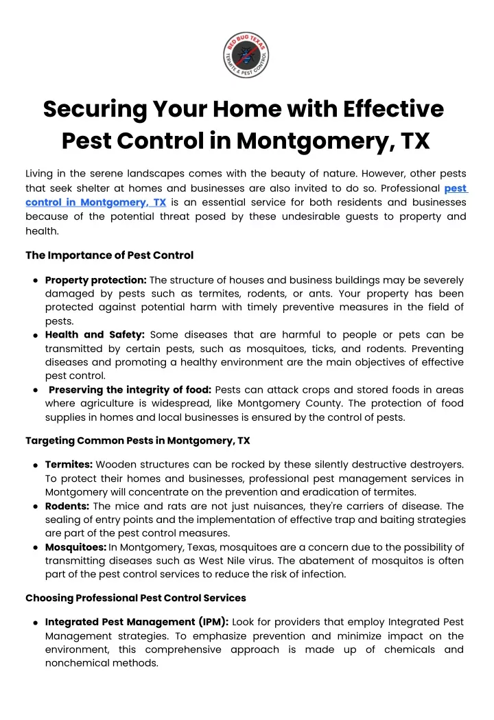 securing your home with effective pest control