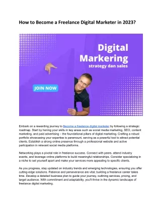 How to Become a Freelance Digital Marketer in 2023?