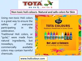 Non toxic holi colours- Natural and safe colors for Skin and hair