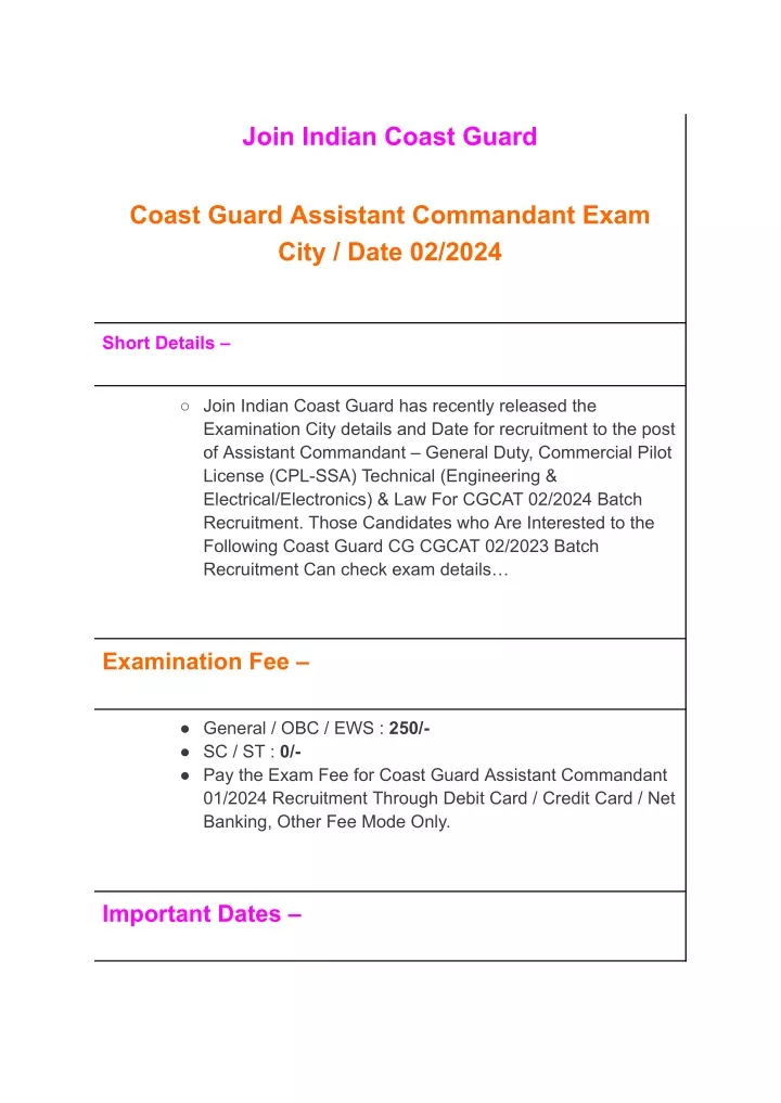 join indian coast guard