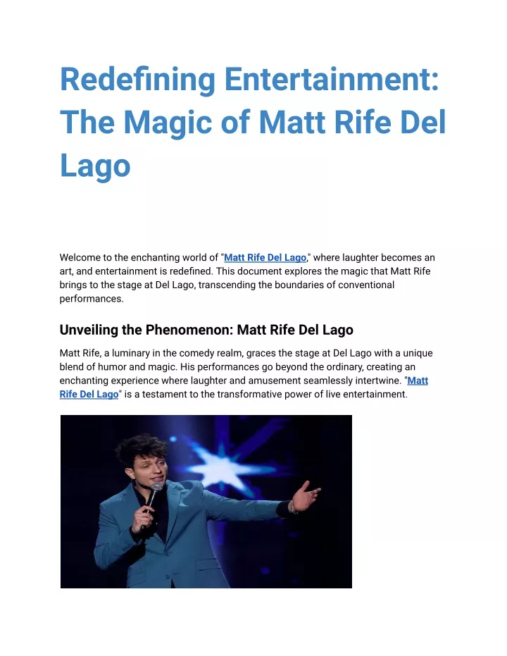 redefining entertainment the magic of matt rife