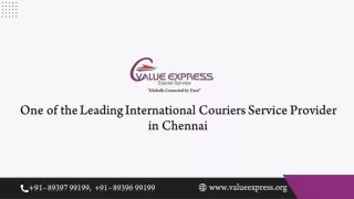 Leading International Courier Service Provider in Chennai