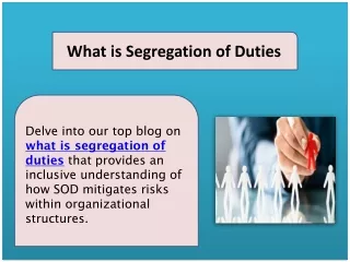 What is Segregation of Duties
