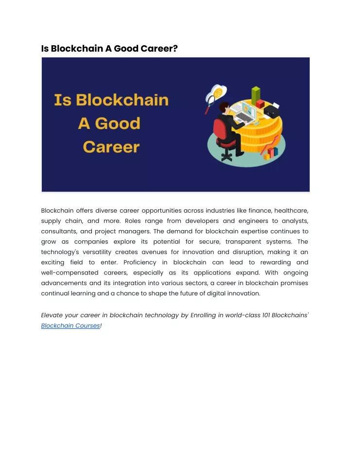 is blockchain a good career