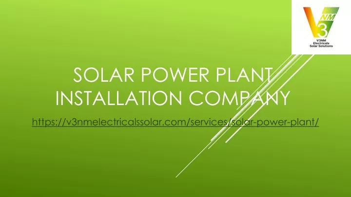 solar power plant installation company