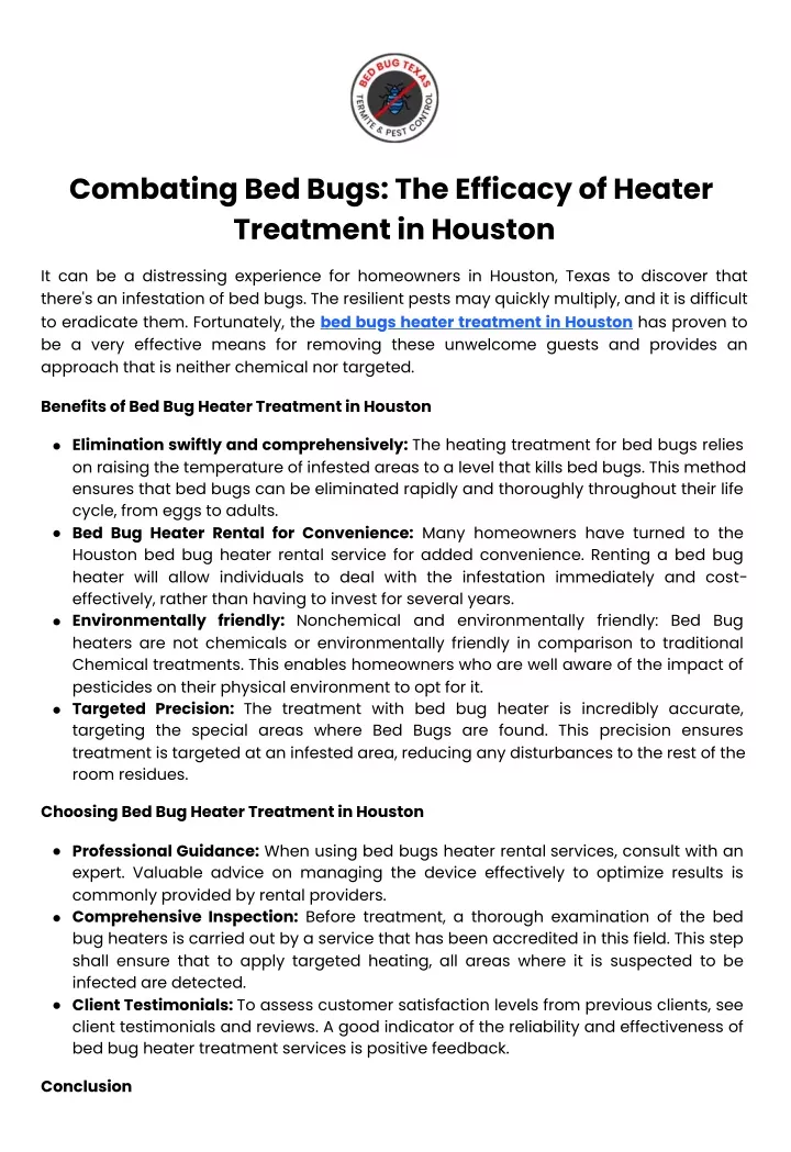 combating bed bugs the efficacy of heater
