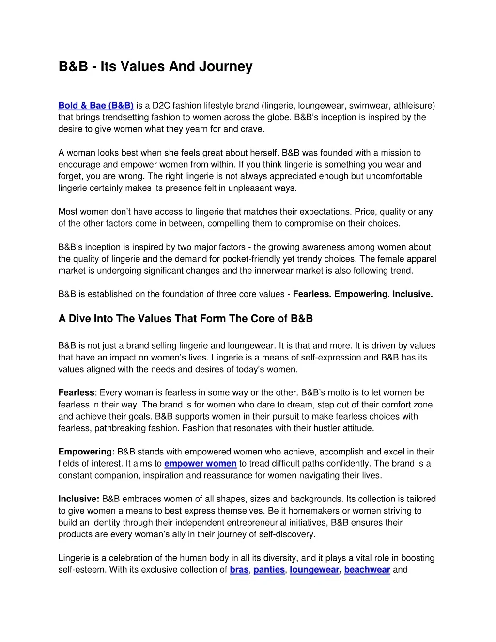PPT - Bold and Bae - Its Values and Journey PowerPoint Presentation ...