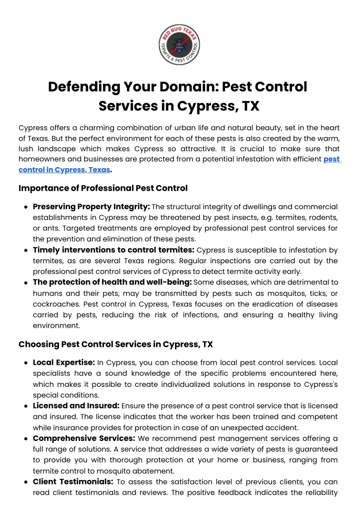 defending your domain pest control services