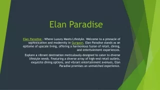 Elan Paradise