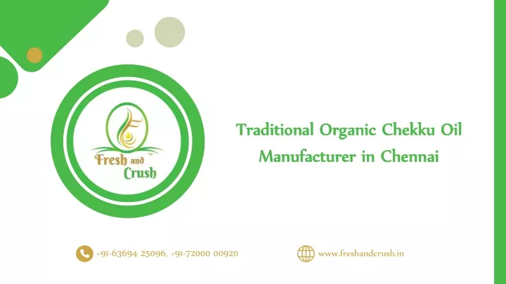 traditional organic chekku oil manufacturer