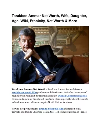 Tarakben Ammar Net Worth, Wife, Daughter, Age, Wiki, Ethnicity, Net Worth & More