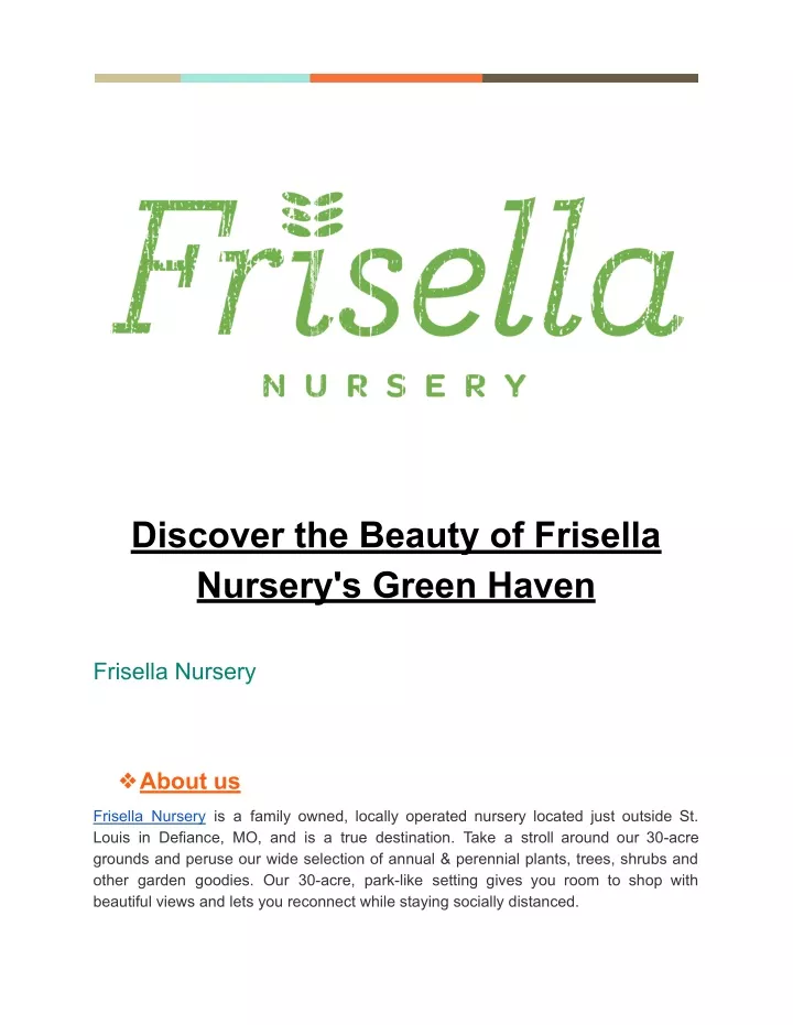 discover the beauty of frisella nursery s green