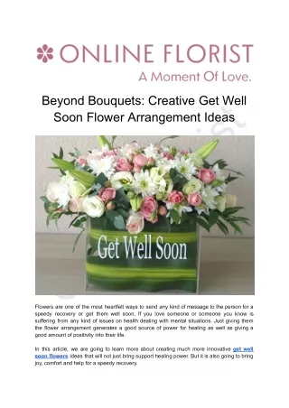 Creative Get Well Soon Flower Arrangement Ideas