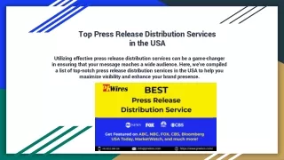 TTop Press Release Distributionop Press Release Distribution Services in the USA