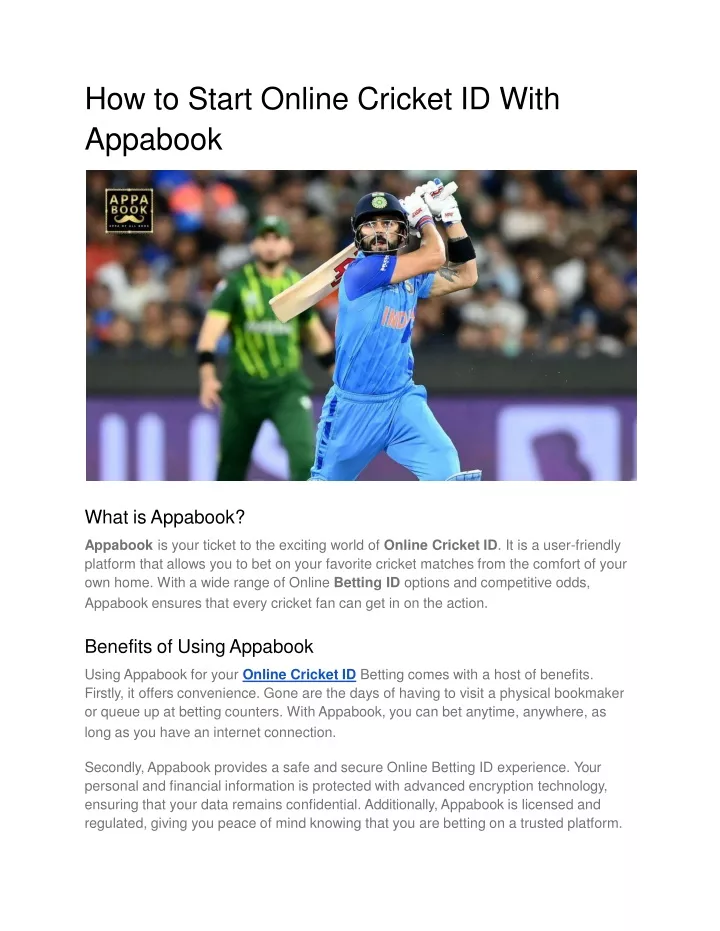 how to start online cricket id with appabook