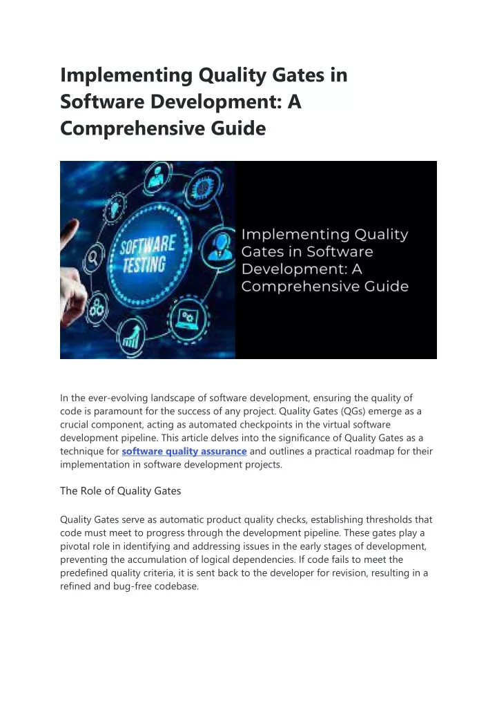 implementing quality gates in software