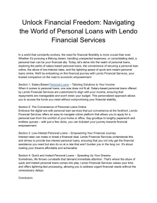 Personal Loan