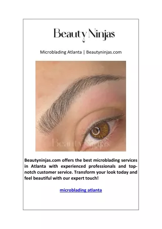 Microblading Atlanta | Beautyninjas.com