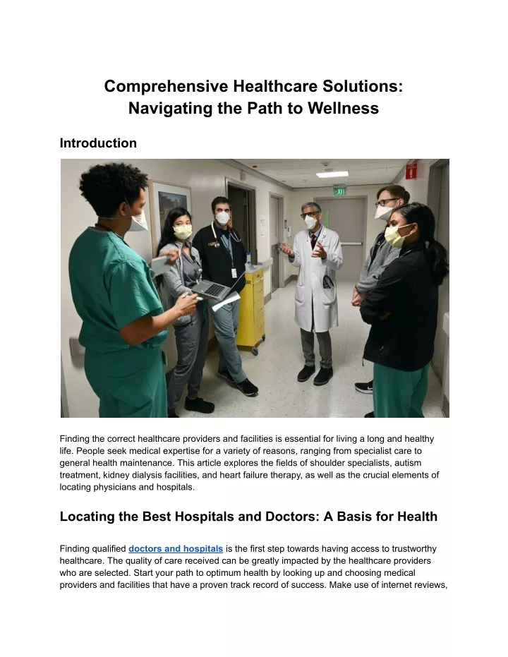 comprehensive healthcare solutions navigating