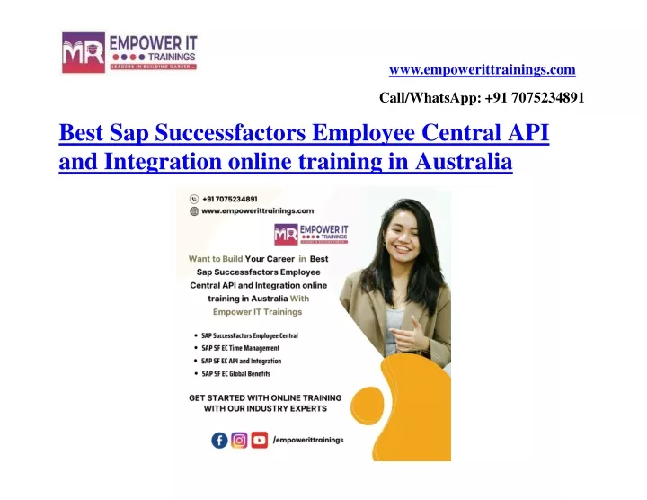 best sap successfactors employee central api and integration online training in australia