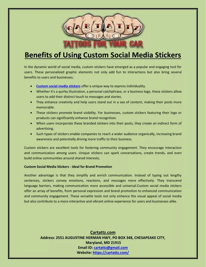 benefits of using custom social media stickers