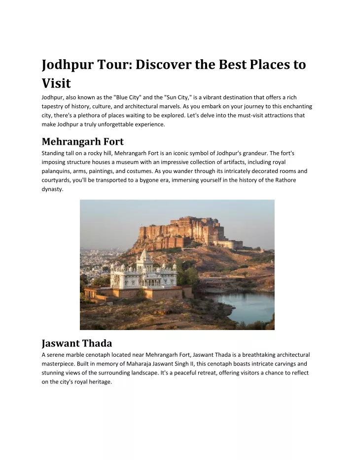 jodhpur tour discover the best places to visit
