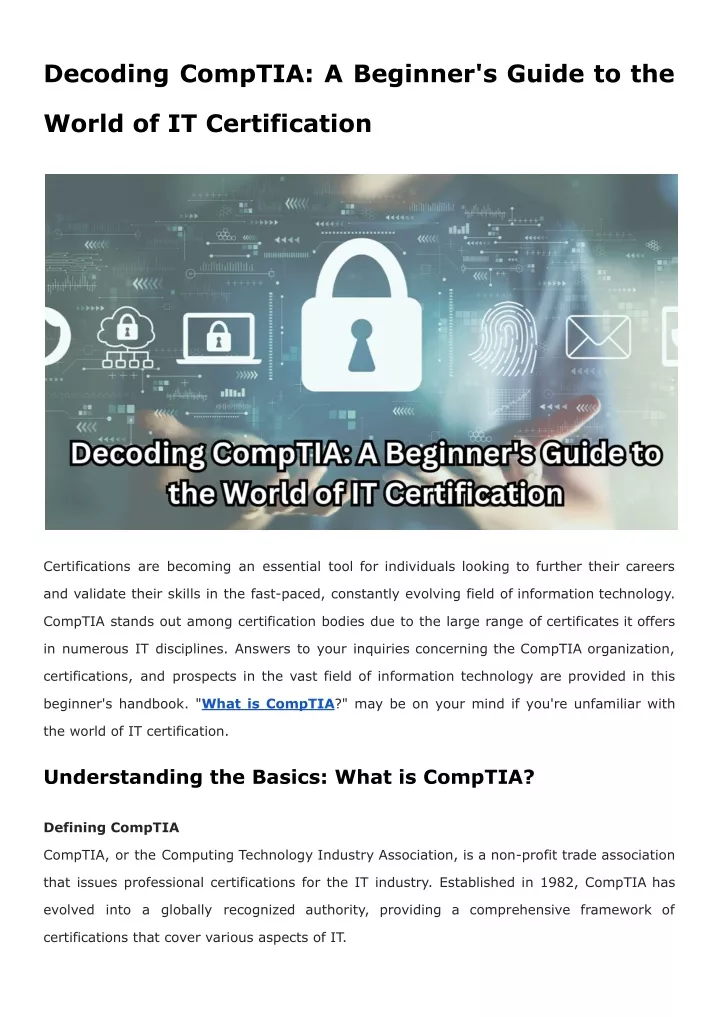 decoding comptia a beginner s guide to the