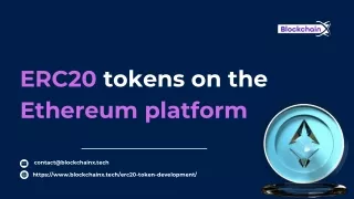 ERC20 tokens on the Ethereum platform