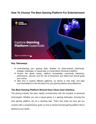 how to choose the best gaming platform
