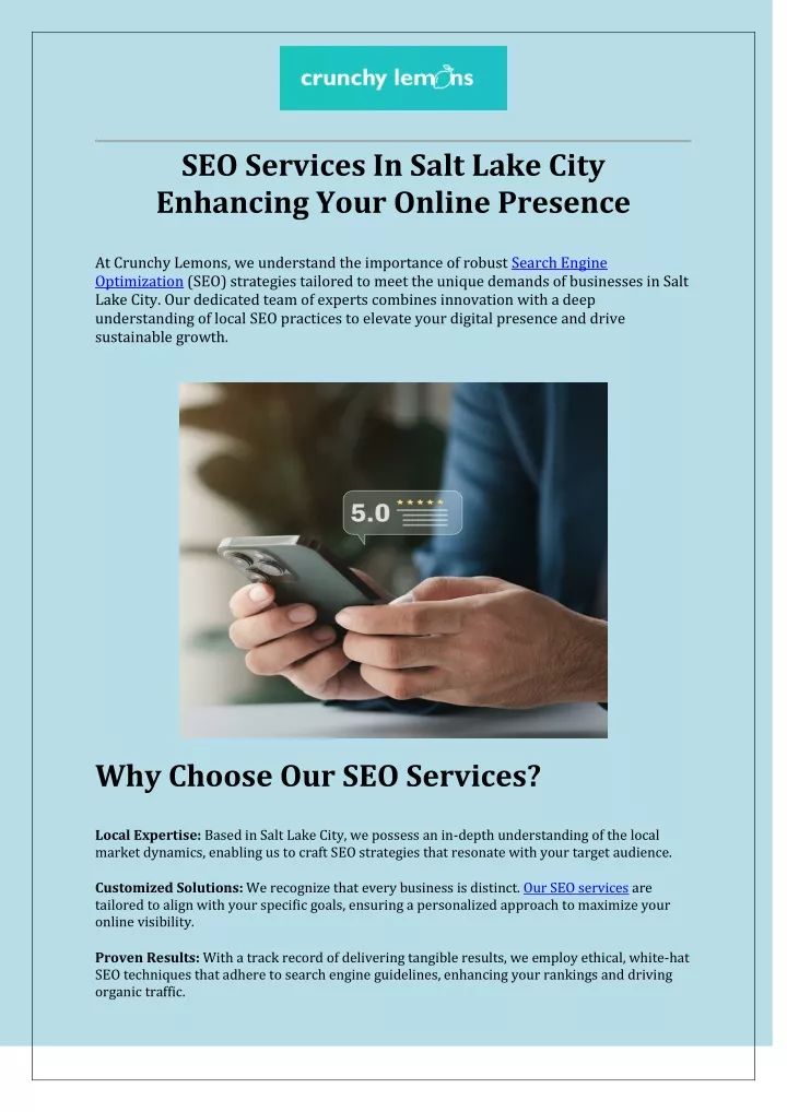seo services in salt lake city enhancing your