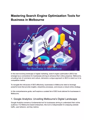Mastering Search Engine Optimization Tools for Business in Melbourne