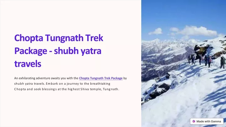 chopta tungnath trek package shubh yatra travels