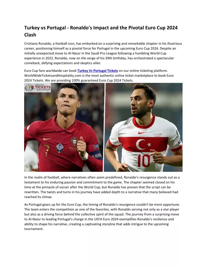 PPT 6WTHTurkey vs Portugal Ronaldo's Impact and the Pivotal Euro