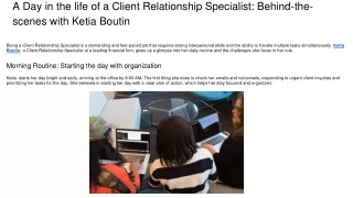A Day in the life of a Client Relationship Specialist_ Behind-the-scenes with Ketia Boutin