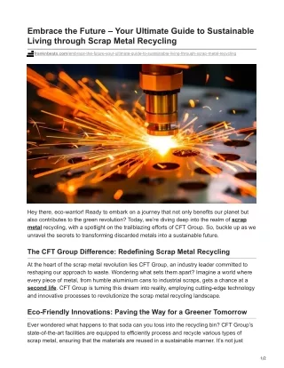 Metal Reimagined: Unlocking Sustainability with Scrap Metal Recycling