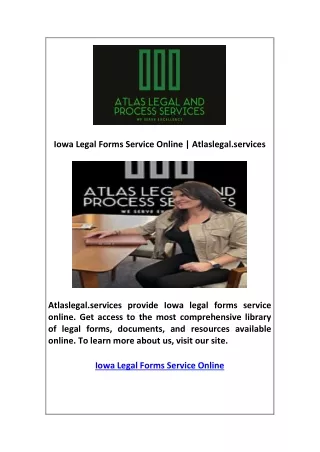 Iowa Legal Forms Service Online | Atlaslegal.services