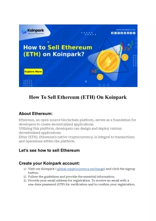 How To Sell Ethereum (ETH)