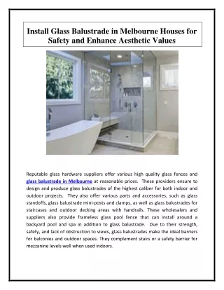 Install Glass Balustrade in Melbourne Houses for Safety and Enhance Aesthetic Va