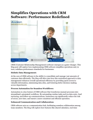 Simplifies Operations with CRM Software Performance Redefined