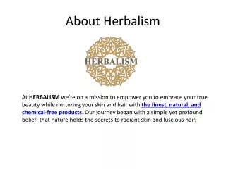 Herbalism Handmade High Quality Skin & Hair Care Products