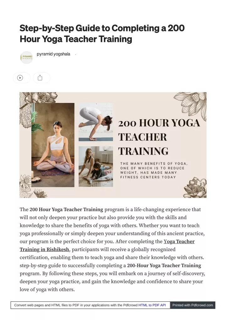 step by step guide to completing a 200 hour yoga